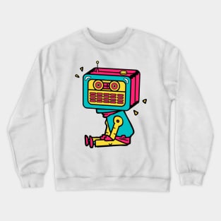 The Vintage Analog Radio Robot Robio Crewneck Sweatshirt